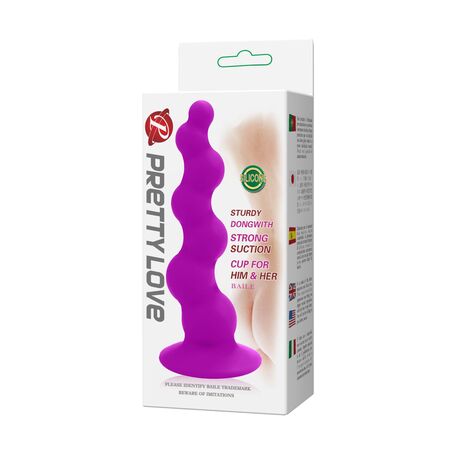 Лиловая анальная елочка Booty Passion с присоской - 15 см.